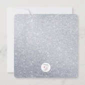 シルバーとターコイズブルーグリッタースウィート16 招待状 (裏面)