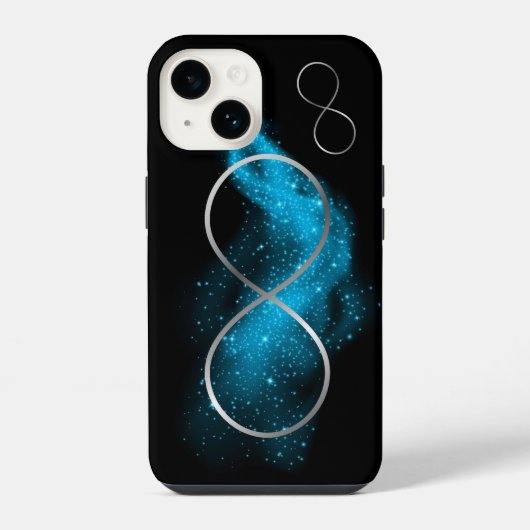 シルバーとターコイズ ミニマル | iPhoneケース (裏面)