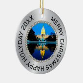 シルバーとダイヤモンドの写真フレームUS Capital セラミックオーナメント (右)