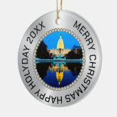 シルバーとダイヤモンドの写真フレームUS Capital セラミックオーナメント (左)