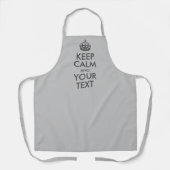 シルバーとダークグレー Keep Calm あなたのテキスト エプロン (正面)