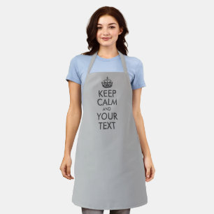 シルバーとダークグレー Keep Calm あなたのテキスト エプロン