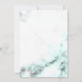シルバーとティール(緑がかった色)マーブルエレガントウェディング招待状 招待状 (裏面)