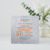 シルバーとトパーズオレンジ グリッター スイート16 招待状 (スタンド正面)