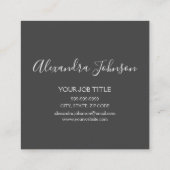 シルバーとニラックのホイル洗ガーリーい スクエア名刺 (裏面)