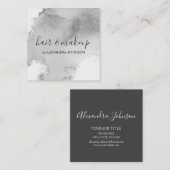 シルバーとニラックのホイル洗ガーリーい スクエア名刺 (正面/裏面)