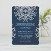 シルバーとネイビーのインドスタイルの結婚式招待状 招待状 (スタンド正面)