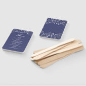 シルバーとネイビー結婚ブルーのメニュー ハンドファン (組立なし)