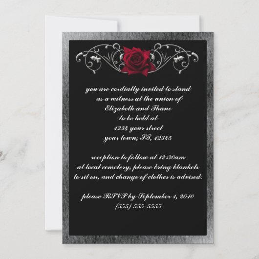 シルバーとバラゴシック招待状 招待状 (正面)