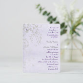 シルバーとパープルのウェディング バタフライ 招待状 (スタンド正面)