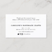 シルバーとパープルのグリッター感謝していを挿入するスクリプト 名刺 (裏面)