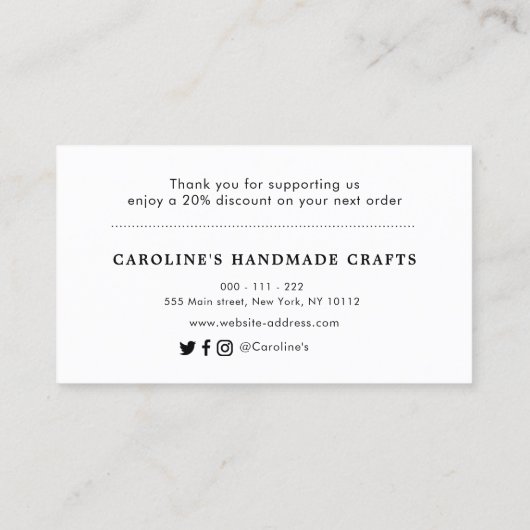 シルバーとパープルのグリッター感謝していを挿入するスクリプト 名刺 (裏面)