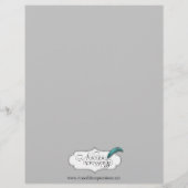 シルバーとパープルのフローラ結婚ハートのメニュー (裏面)