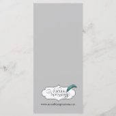 シルバーとパープルのフローラ結婚ハートのメニュー メニュー (裏面)