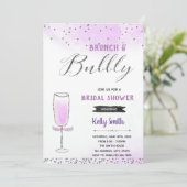 シルバーとパープルのブランチとバブルテーマ 招待状 (スタンド正面)