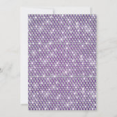 シルバーとパープルのブランチとバブルテーマ 招待状 (裏面)