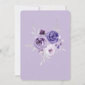 シルバーとパープルは日付を保存キンセアニラ 招待状 (裏面)