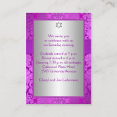 シルバーとパープルダマスクこうもりMitzvaエンクロージャカード エンクロージャーカード (裏面)