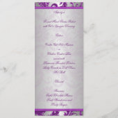 シルバーとパープルダマスクII結婚のメニューカード メニュー (裏面)