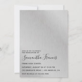 シルバーとパープルブロンドのバルーンガール卒業 招待状 (裏面)