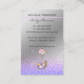 シルバーとパープルモノグラムバルーンガール 名刺 (裏面)