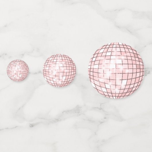 シルバーとピンクのディスコボールコンフェッティ コンフェッティ (正面)