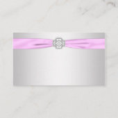 シルバーとピンクの席札 プレイスカード (裏面)