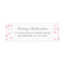 シルバーとピンクの紙吹雪エレガントな結婚式 ラベル