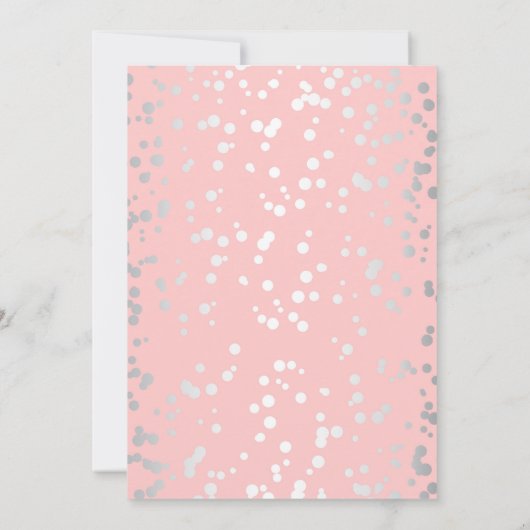 シルバーとピンクの紙吹雪ヴィンテージリハーサルディナー 招待状 (裏面)