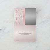 シルバーとピンクの花柄ラブノット感謝カード サンキューカード (内部)