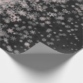 「シルバーとピンクの赤面 ラッピングペーパー (角)