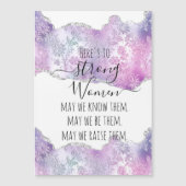 シルバーとピンクボタニカル強い女性引用文ギフト (正面)