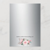 シルバーとピンクローズ結婚の詳細 エンクロージャーカード (裏面)