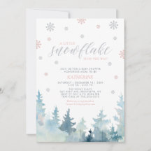シルバーとピンク | Snowflake Winter Baby Shower