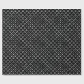 シルバーとブラックのアールデコパターン ラッピングペーパー (フラット)