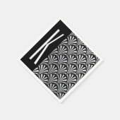 シルバーとブラックのアールデコ スタンダードカクテルナプキン (角)