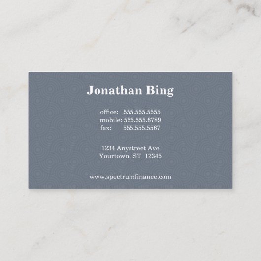 シルバーとブラックのウェーブ ビジネス ファイナンス 法律 名刺 (裏面)