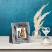 シルバーとブラックのカスタムペットメモリアル フォトプラーク (インサイチュ)