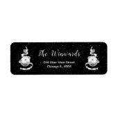 シルバーとブラックのクリスマスオーナメント ラベル (正面)