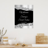 シルバーとブラックのグラムティアーズSweet sixteenへようこそ ポスター (キッチン)