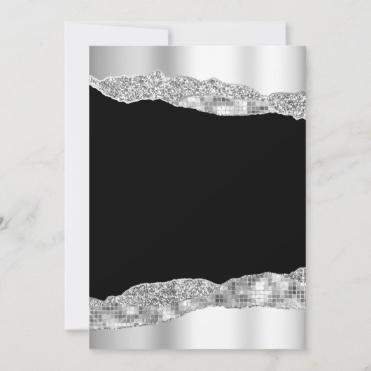 シルバーとブラックのグラムティアーズSweet sixteen 招待状 (裏面)