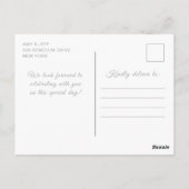 シルバーとブラックのグリッター ティアーズ バースデーパーティー ポストカード (裏面)