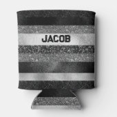 シルバーとブラックのグリッター 缶クーラー (裏面)