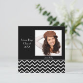 シルバーとブラックのシボロン卒業 招待状 (スタンド正面)