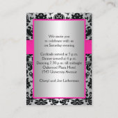 シルバーとブラックのダマスク生地 バット・ミツバの儀 封筒カード エンクロージャーカード (裏面)