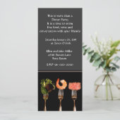 シルバーとブラックのディナー パーティー 招待状 (スタンド正面)