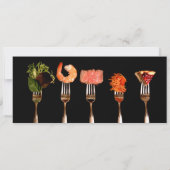 シルバーとブラックのディナー パーティー 招待状 (裏面)