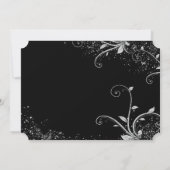 シルバーとブラックのニューヨーク新年仮面パーティー 招待状 (裏面)