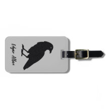 シルバーとブラックのパーソナライズされたラゲッジタグ | Raven