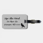 シルバーとブラックのパーソナライズされたラゲッジタグ | Raven ラゲッジタグ (裏面横)